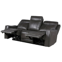 Canapé inclinable en cuir pleine fleur Steve Silver Newport Power