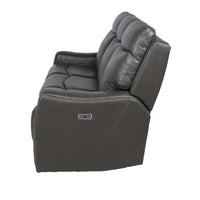 Canapé inclinable en cuir pleine fleur Steve Silver Newport Power
