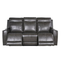 Canapé inclinable en cuir pleine fleur Steve Silver Newport Power