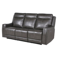 Canapé inclinable en cuir pleine fleur Steve Silver Newport Power