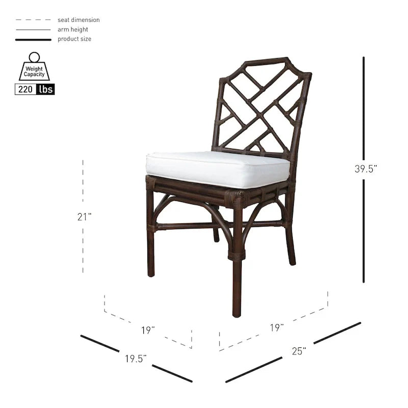 Chaise de salle à manger Kara en rotin, (Lot de 2)