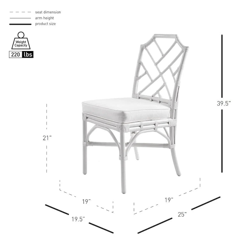 Chaise de salle à manger Kara en rotin, (Lot de 2)