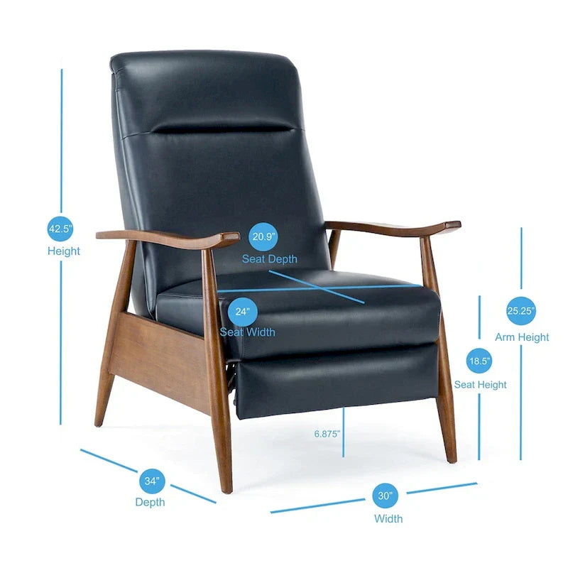 Fauteuil Inclinable à Dossier Poussé en Bois Rembourré Sienna par Greyson Living