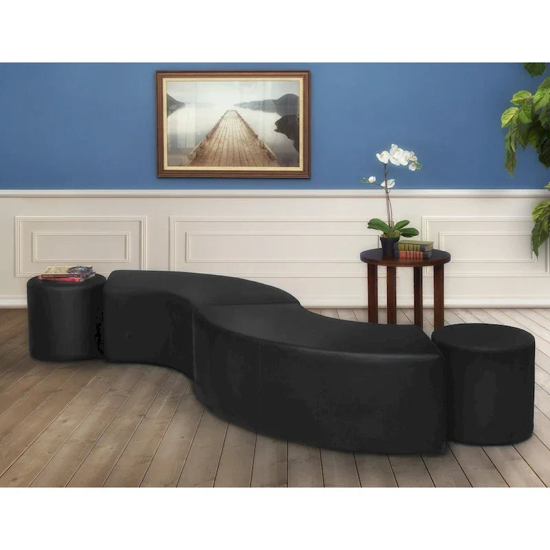 Pouf d'intérieur incurvé Aurora (lot de 2)