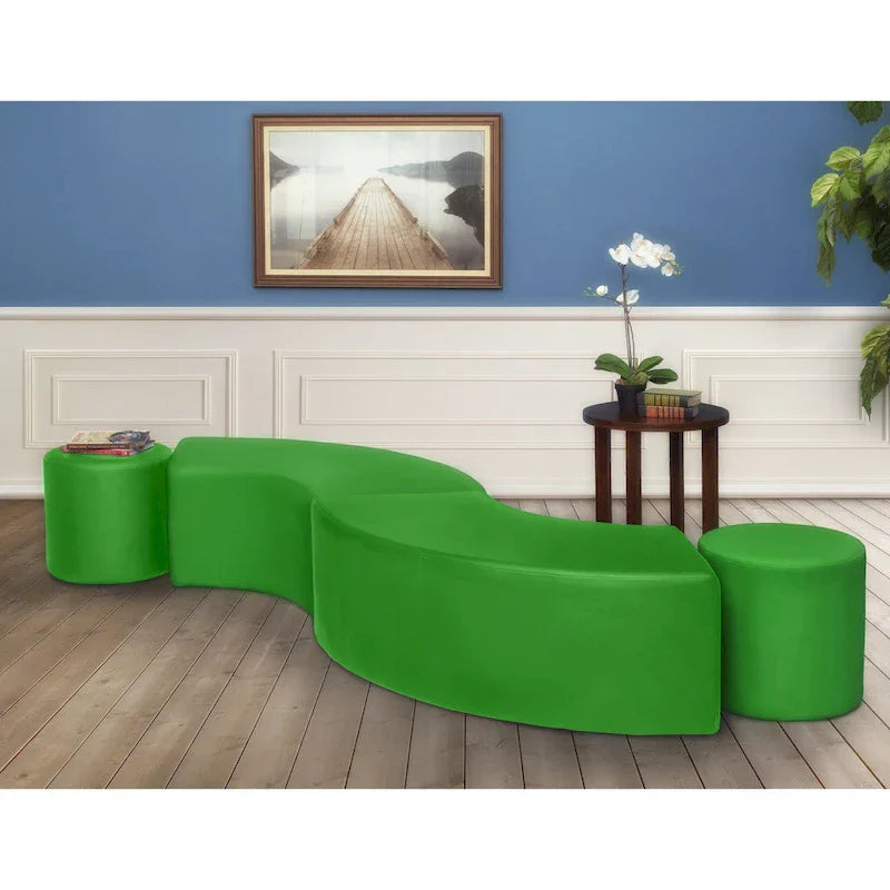 Pouf d'intérieur incurvé Aurora (lot de 2)