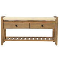 Banc de rangement capitonné polyvalent de style moderne avec porte-chaussures et tiroirs