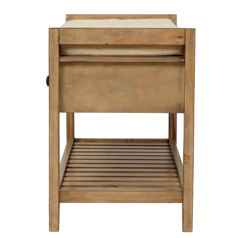Banc de rangement capitonné polyvalent de style moderne avec porte-chaussures et tiroirs