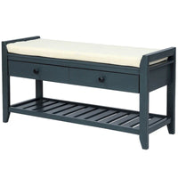 Banc de rangement capitonné polyvalent de style moderne avec porte-chaussures et tiroirs