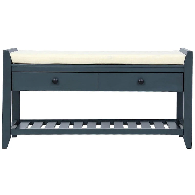 Banc de rangement capitonné polyvalent de style moderne avec porte-chaussures et tiroirs
