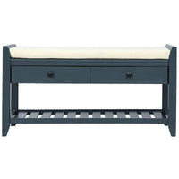 Banc de rangement capitonné polyvalent de style moderne avec porte-chaussures et tiroirs