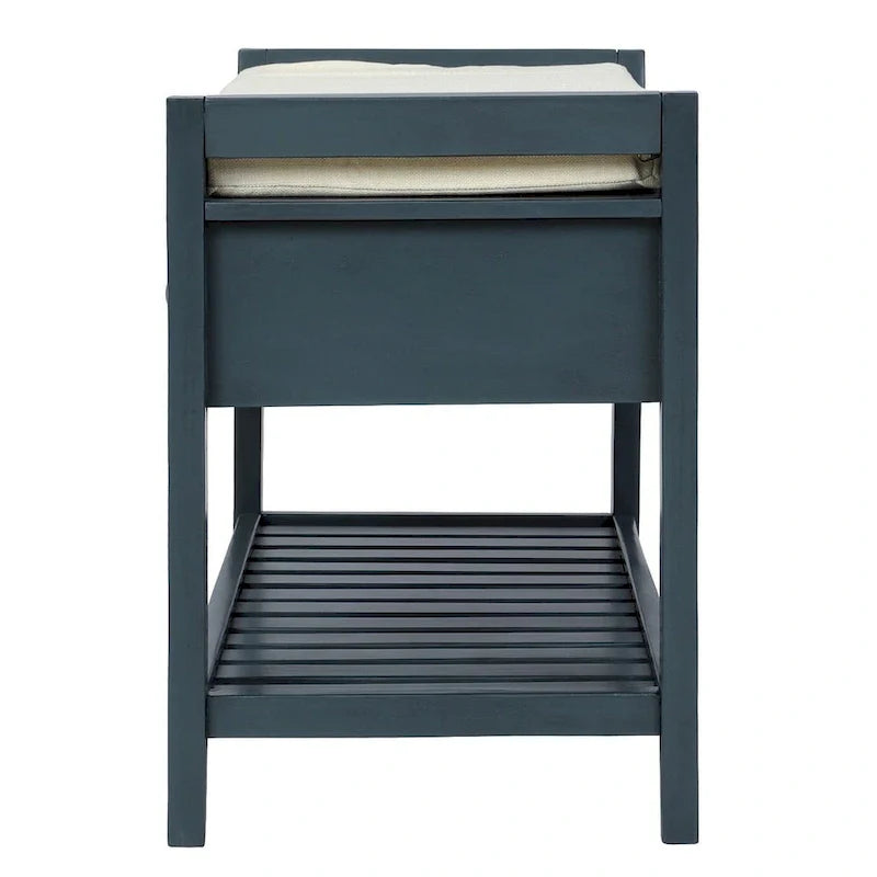 Banc de rangement capitonné polyvalent de style moderne avec porte-chaussures et tiroirs