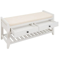 Banc de rangement capitonné polyvalent de style moderne avec porte-chaussures et tiroirs