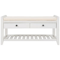 Banc de rangement capitonné polyvalent de style moderne avec porte-chaussures et tiroirs