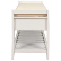 Banc de rangement capitonné polyvalent de style moderne avec porte-chaussures et tiroirs