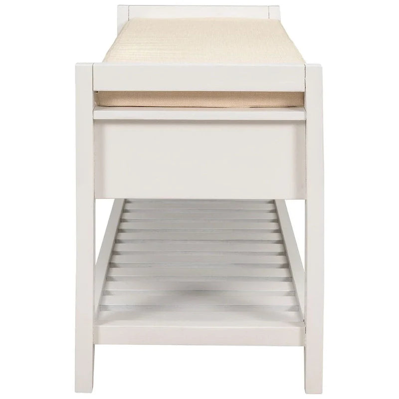 Banc de rangement capitonné polyvalent de style moderne avec porte-chaussures et tiroirs