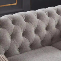 Canapé Chesterfield en tissu de lin