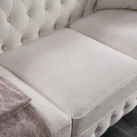 Canapé Chesterfield en tissu de lin