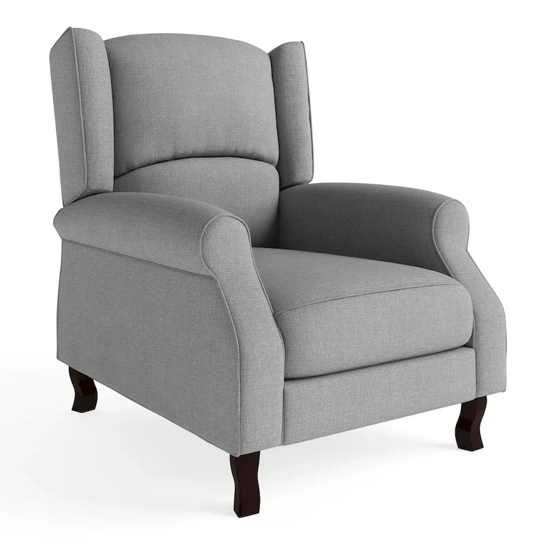 Fauteuil inclinable d'appoint moderne à dossier enveloppant en tissu de lin