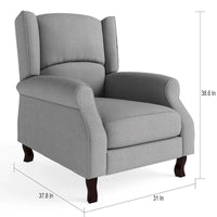 Fauteuil inclinable d'appoint moderne à dossier enveloppant en tissu de lin