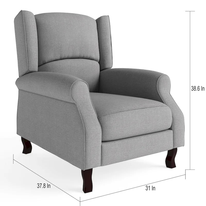 Fauteuil inclinable d'appoint moderne à dossier enveloppant en tissu de lin