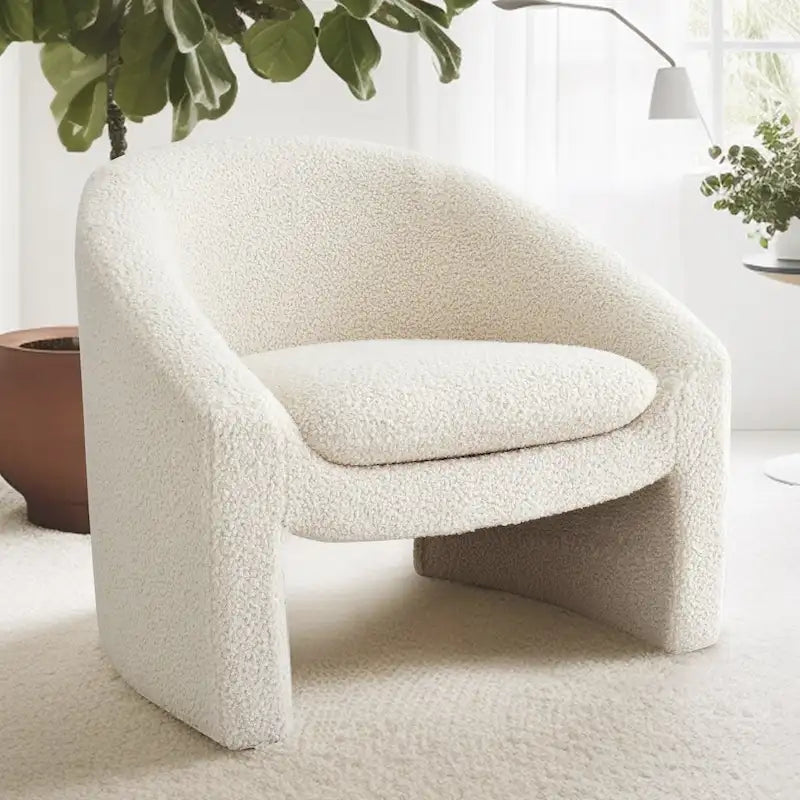 Fauteuil d'appoint rembourré de style tonneau