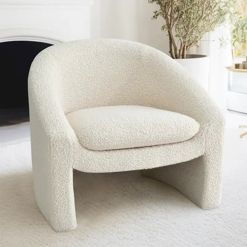 Fauteuil d'appoint rembourré de style tonneau