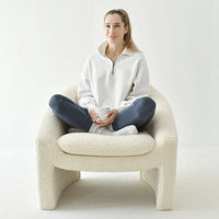 Fauteuil d'appoint rembourré de style tonneau