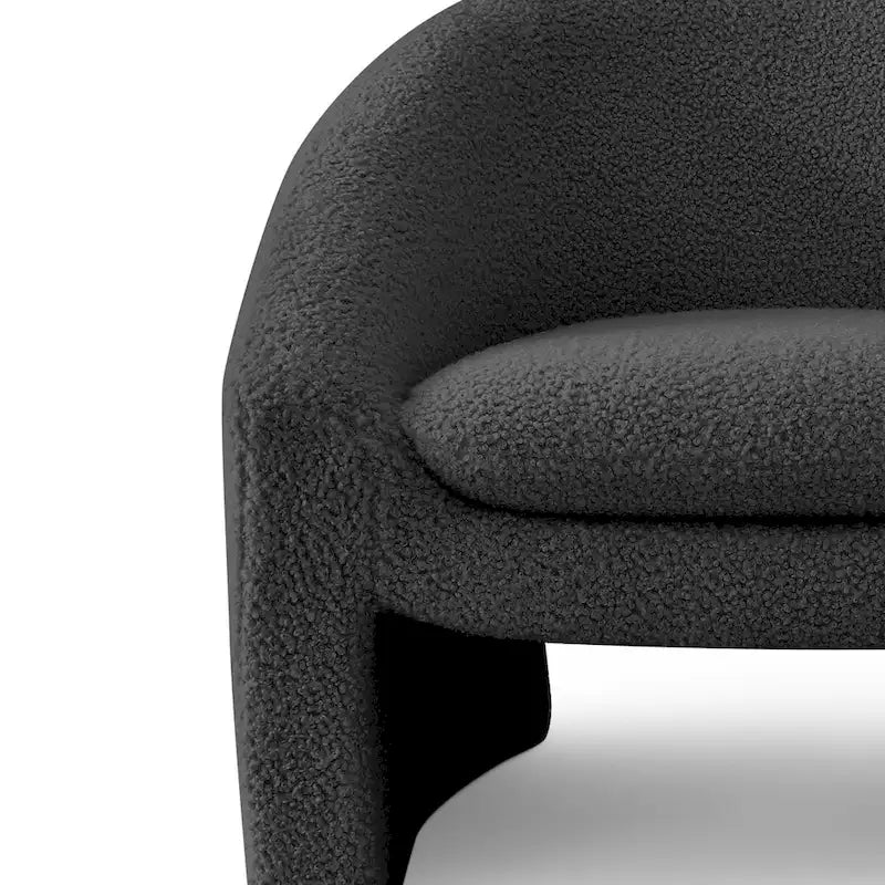Fauteuil d'appoint rembourré de style tonneau