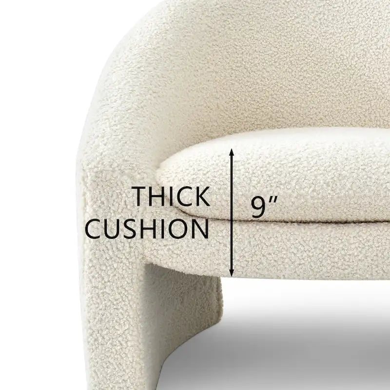 Fauteuil d'appoint rembourré de style tonneau