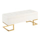 Banc de rangement en velours Silver Orchid Crossgar avec couvercle à charnière