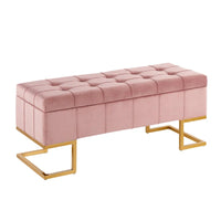 Banc de rangement en velours Silver Orchid Crossgar avec couvercle à charnière