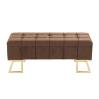 Banc de rangement en velours Silver Orchid Crossgar avec couvercle à charnière
