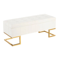 Banc de rangement en velours Silver Orchid Crossgar avec couvercle à charnière