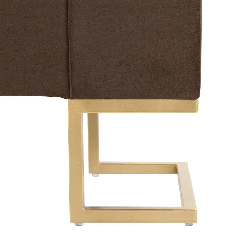 Silver Orchid Crossgar banc de rangement en velours avec couvercle basculant