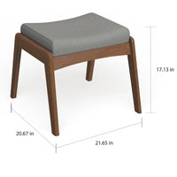 Carson Carrington Forssa – Pouf rembourré noyer de style Mid-century