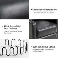 Fauteuil Inclinable Pivotant à Bascule Moderne Josefa en Cuir Véritable par Hulala Home