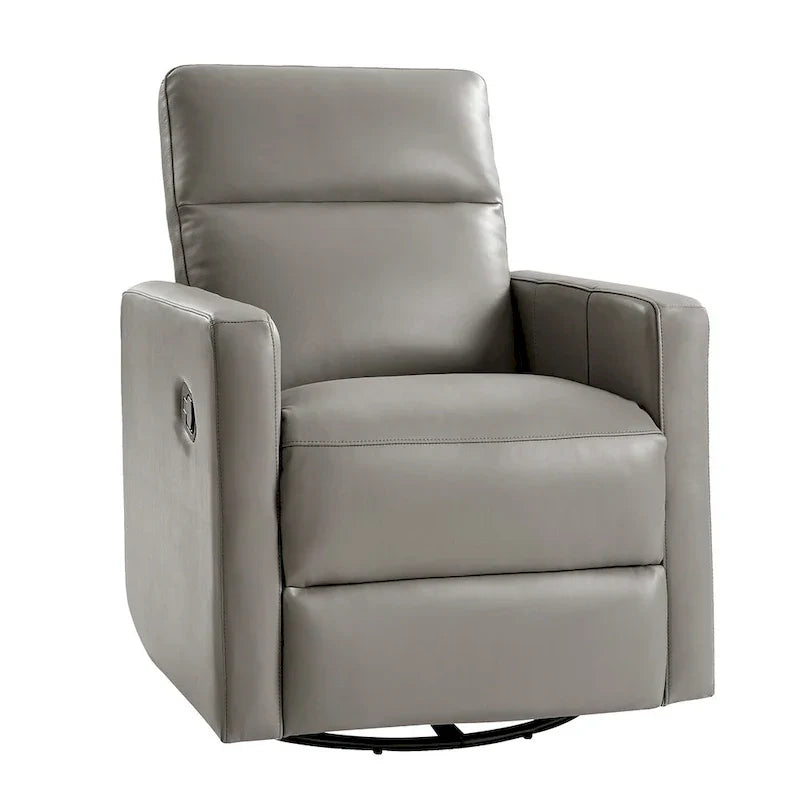Fauteuil Inclinable Pivotant à Bascule Moderne Josefa en Cuir Véritable par Hulala Home