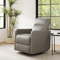 Fauteuil Inclinable Pivotant à Bascule Moderne Josefa en Cuir Véritable par Hulala Home
