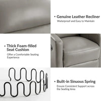 Fauteuil Inclinable Pivotant à Bascule Moderne Josefa en Cuir Véritable par Hulala Home