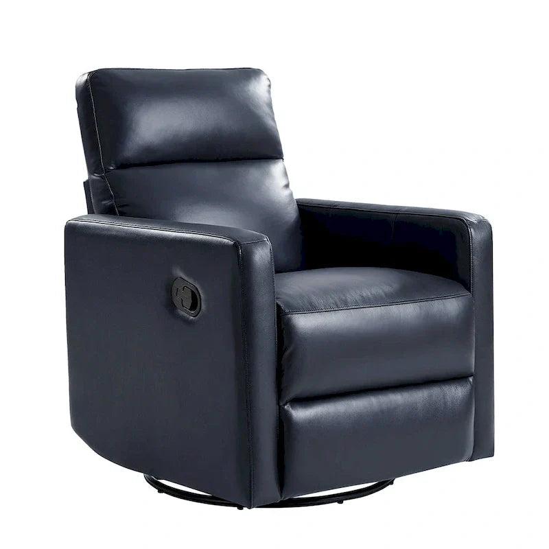 Fauteuil Inclinable Pivotant à Bascule Moderne Josefa en Cuir Véritable par Hulala Home