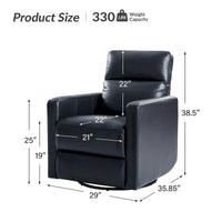 Fauteuil Inclinable Pivotant à Bascule Moderne Josefa en Cuir Véritable par Hulala Home