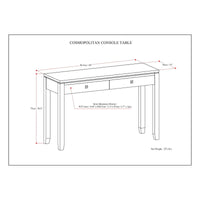 WYNDENHALL Essex Table console/table de canapé contemporaine en BOIS MASSIF de 38 pouces de large - 38 pouces de large
