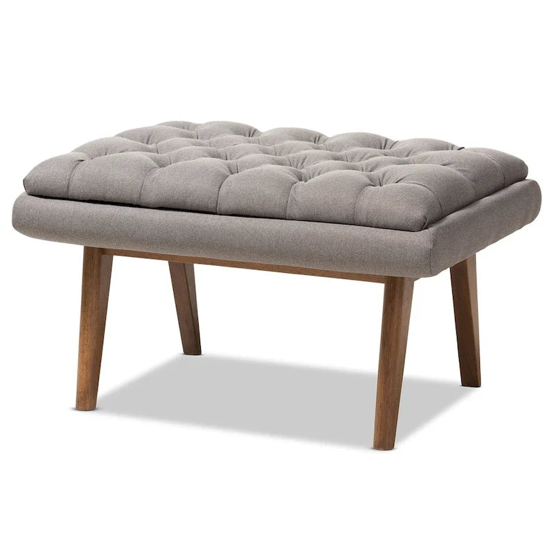 Ottoman rembourré du milieu du siècle par Baxton Studio