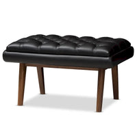 Ottoman rembourré du milieu du siècle par Baxton Studio