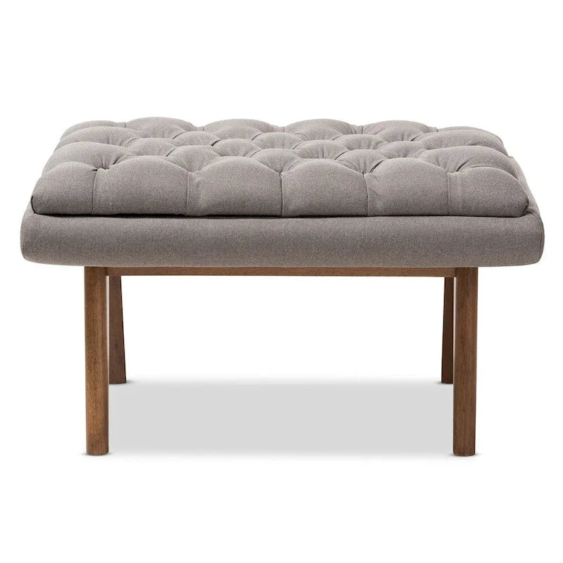Ottoman rembourré du milieu du siècle par Baxton Studio