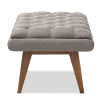Ottoman rembourré du milieu du siècle par Baxton Studio