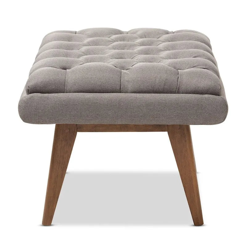 Ottoman rembourré du milieu du siècle par Baxton Studio
