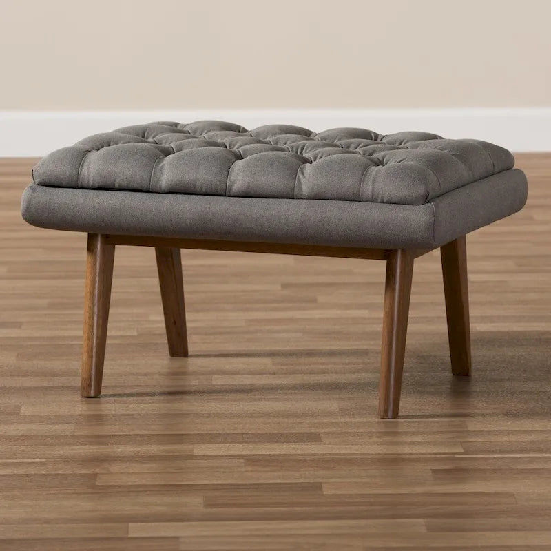 Ottoman rembourré du milieu du siècle par Baxton Studio