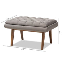 Ottoman rembourré du milieu du siècle par Baxton Studio
