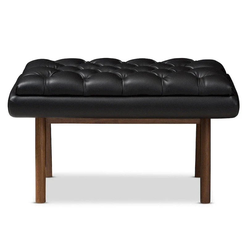 Ottoman rembourré du milieu du siècle par Baxton Studio